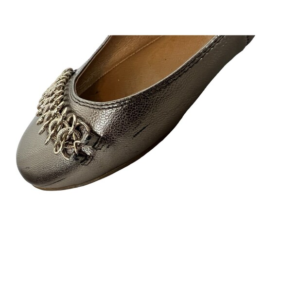 Sofft Women's Ballet Flats Shoes w Chain Strip on Front  Size 7.5  Gold Leather - Picture 10 of 14